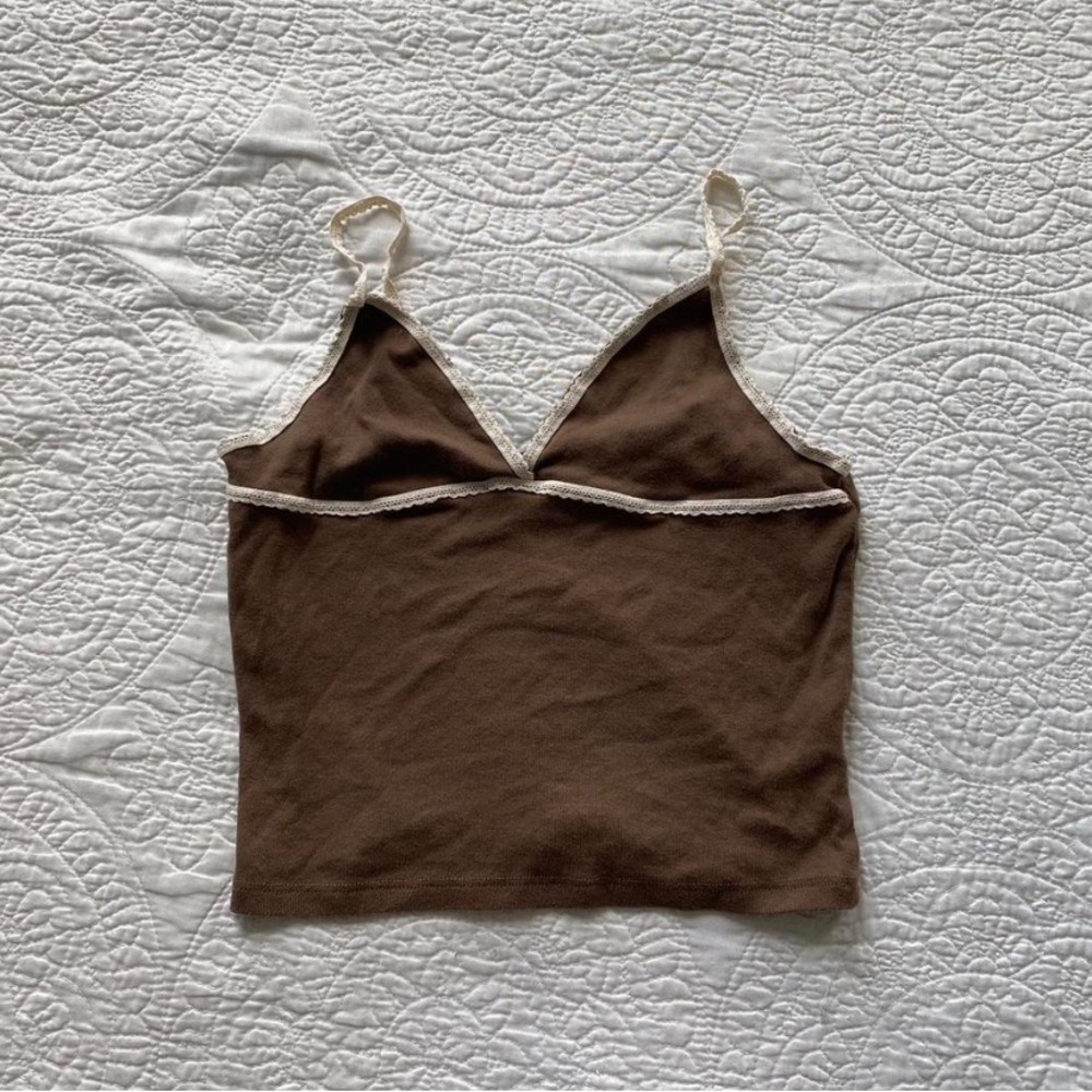 Brandy Melville Tan Fitted Crop Camisole